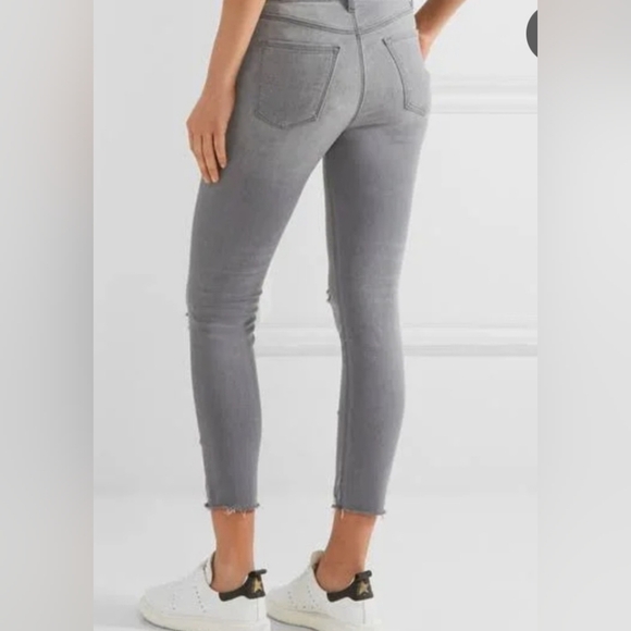 J Brand, Alana High Rise Cropped Provocateur Destruct Gray Skinny Jeans, Size 25 - Picture 4 of 12